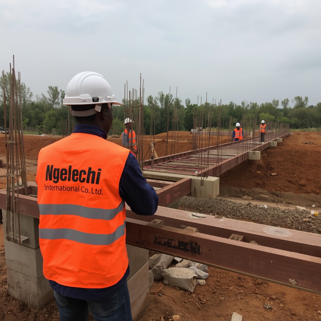 Structural foundation construction and reinforced concrete framework by Ngelechi in Zambia